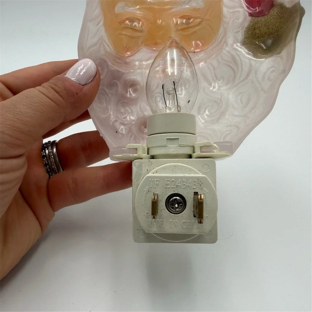 Cracker‎ Barrel Vintage Santa Claus Face Plug-In Night Light Blow Mold C7